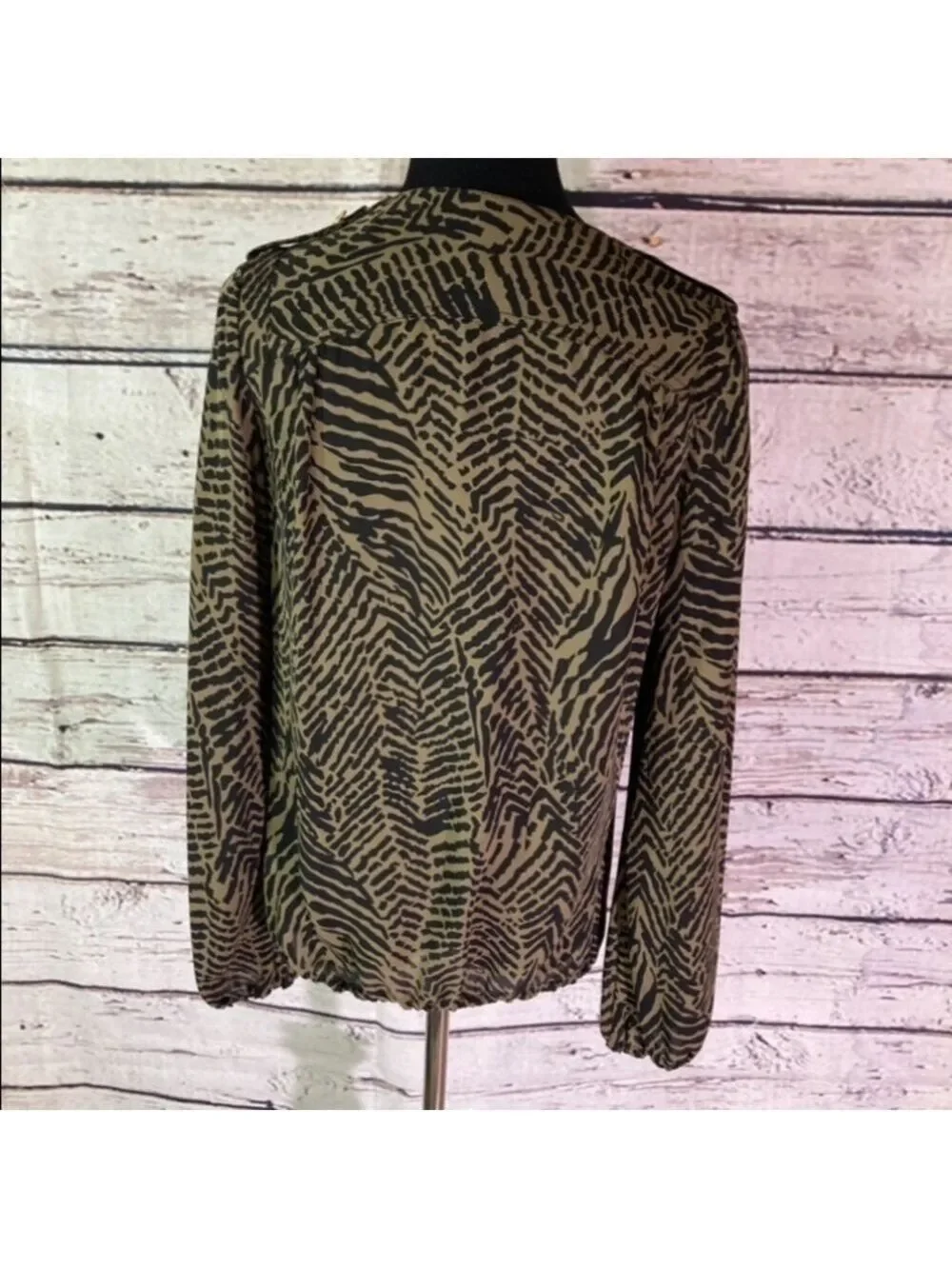 TORY Burch 100% Silk Printed Long Sleeve Blouse
